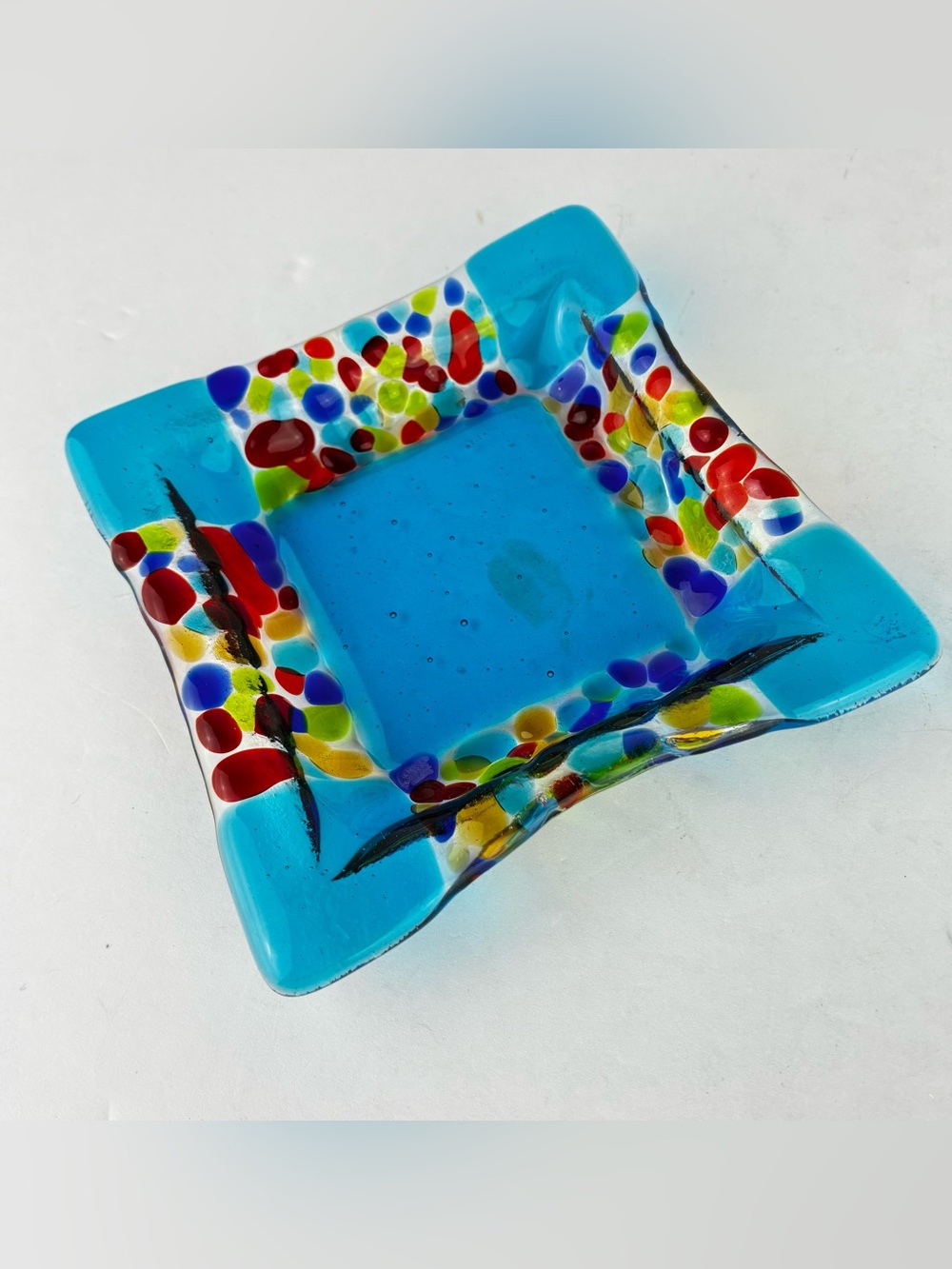 Hand Crafted Small Fused Glass Trinket Dish
